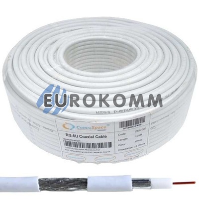 Коаксіальний кабель RG-6 CommSpace F606ST білий 100м