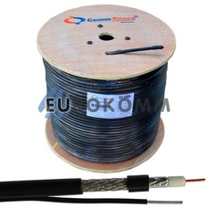 Коаксиальный кабель RG-6 CommSpace F660BVM CCS с тросом, черный 305м