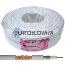 Коаксиальный кабель RG-6 EUROSAT CF604ST CCS белый 100м Коаксиальный кабель RG-6 EUROSAT CF604ST CCS белый 100м