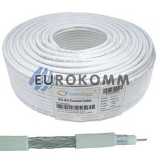 Коаксиальный кабель RG-6 CommSpace F603ST CCS белый 100м