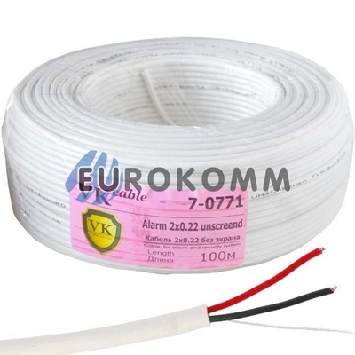 Сигнальный кабель 2х0.22 CU без экрана 100м