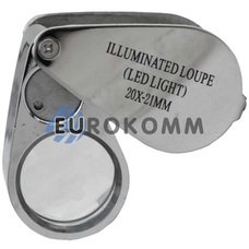 Лупа ювелірна з LED підсвічуванням 20X-діам. 21мм