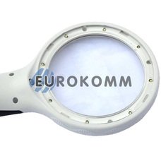 Лупа ручна кругла з LED підсвічуванням + УФ, 2.5X-діам. 90мм; 8Х-діам. 22мм