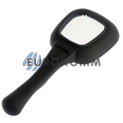 Лупа ручна кругла з LED підсвічуванням + УФ, 3X кр. збільшення