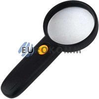 Лупа ручная круглая с LED подсветкой 4X кр. увеличение
