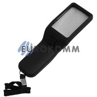 Лупа ручная с LED подсветкой 5X + УФ, прямоугольная 47х32мм