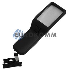 Лупа ручна з LED підсвічуванням 5X + УФ, прямокутна 47х32мм