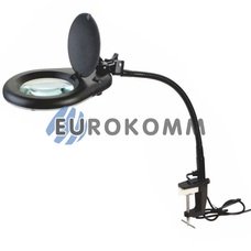 Лупа-лампа на струбціні гнучка ніжка з підсвічуванням LED, 5X кр. збільшення