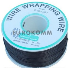 Провод монтажный 1 жила (30AWG), чёрный, на катушке 250м.