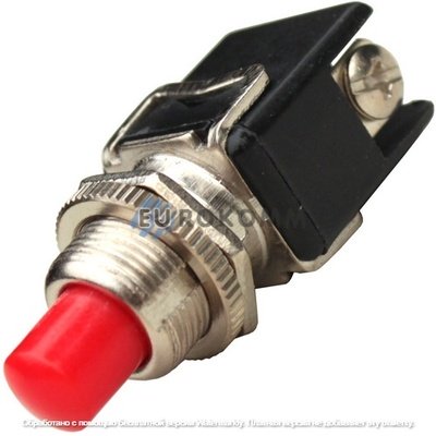 Кнопка Daier PBS-13C RD, ON-(OFF), 2pin, 4A 250V, красная