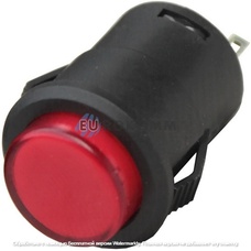 Кнопка Daier R16-503BD-K RD, OFF-(ON), с подсветкой, 4pin, 3A 250V, красная
