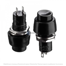 Кнопка Daier PBS-11B, OFF-(ON), 2pin, 1A 250V, чёрная