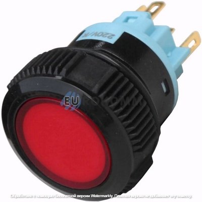 Кнопка Daier L22F-11NM-A, с подсветкой, ON-(ON), 5pin, 3A 250VAC