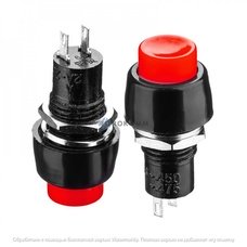 Кнопка Daier DS-450, OFF-ON, 2pin, 1A 250V, красная