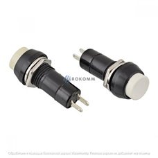 Кнопка Daier DS-451, OFF-(ON), 2pin, 1A 250V, чёрная, белый корпус