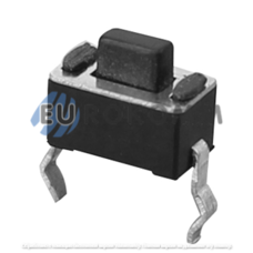 Тактовая кнопка KFC-003C-4.3, OFF-(ON), 2pin, 3.5х6х4.3мм, чёрная