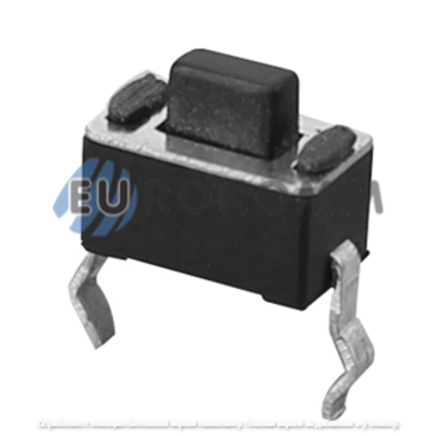 Тактовая кнопка KFC-003C-4.3, OFF-(ON), 2pin, 3.5х6х4.3мм, чёрная