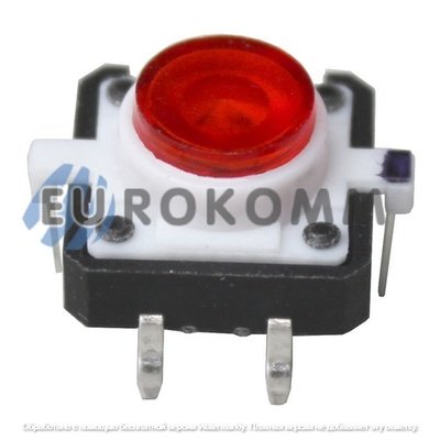 Микрокнопка Daier TSL-012, OFF-ON, 4pin, 50mA, 12VDC, красная