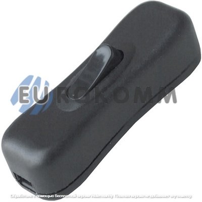 Переключатель шнуровой Daier KCD5-304, ON-OFF, 2A 250V, чёрный
