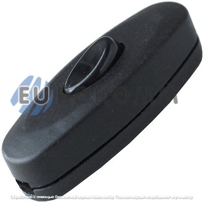 Переключатель шнуровой Daier 8S.304, ON-OFF, 2A 250V/3A 125V, чёрный