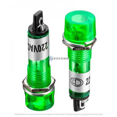 Светодиодный индикатор Daier XD10-3, диам.-10мм, 220V, зелёный, пластик