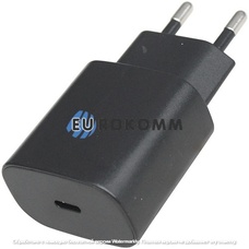 Сетевое зарядное устройство на 1 гнездо USB type C, 25W, чёрное