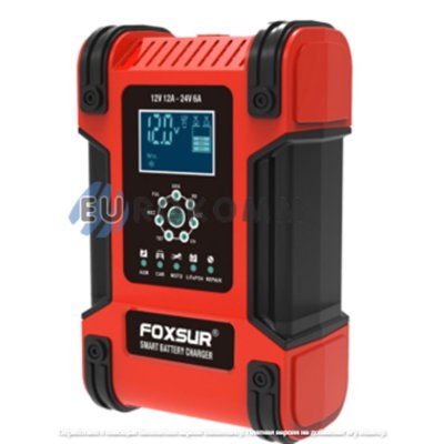 Зарядное устройство Foxsur FBC122412D, 12V 12A, 6-200Ah / 24V 6A, 6-100Ah