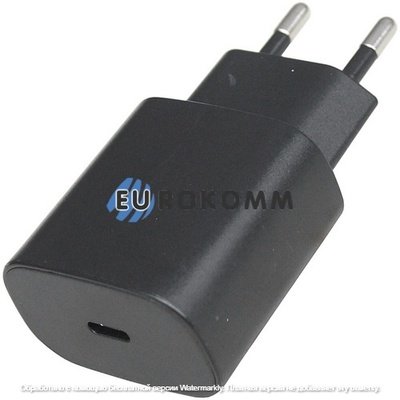 Сетевое зарядное устройство на 1 гнездо USB type C, 25W, чёрное