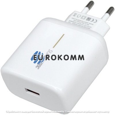 Сетевое зарядное устройство на 1 гнездо USB 3.0, 65W, 5V~2A, 10V~6.5A, белое