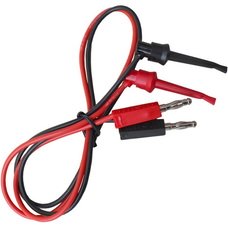 Шнур мультиметра банан, щуп крючок, силиконовый кабель 16AWG, 0.6м (пара)