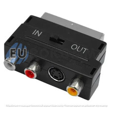 Перехідник штекер Скарт - 3 гнізда RCA + гніздо mini din4Р, з перемикачем