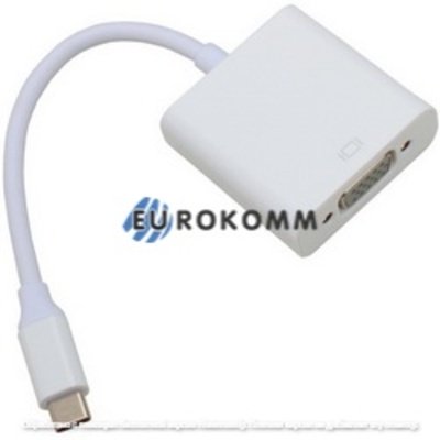 Переходник HDTV 4K (штекер USB тип C - гнездо VGA), с кабелем 15 см, белый