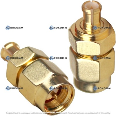 Переходник штекер SMA - штекер MCX, латунь, gold