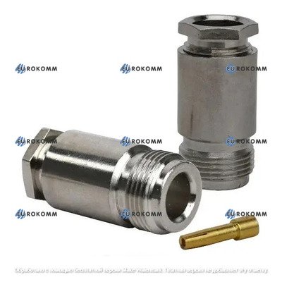 Гнездо N под кабель (RG-213), латунь
