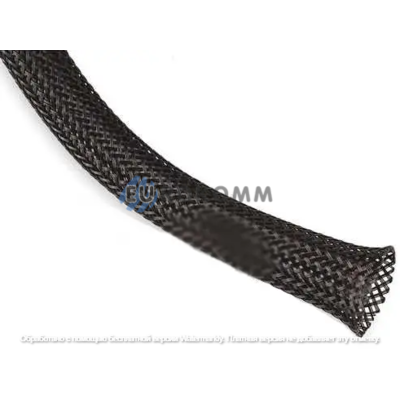 Оплётка кабельная WOER PET-04 (1/0,25*32), 2-7мм, чёрная, 100м