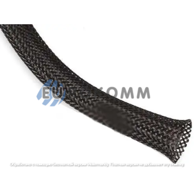 Оплётка кабельная WOER PET-14 (3/0,25*48), 10-25мм, чёрная, 100м