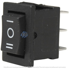 Переключатель Daier KCD1-2-123, (ON)-OFF-(ON), 3pin, 10A 125V/6A 250V, чёрный