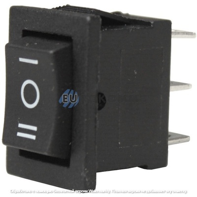 Переключатель Daier KCD1-2-123, (ON)-OFF-(ON), 3pin, 10A 125V/6A 250V, чёрный