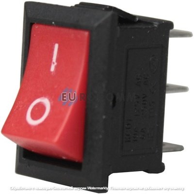 Переключатель Daier KCD1-102, ON-ON, 3pin, 10A 125V/6A 250V, красный