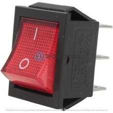 Переключатель Daier KCD2-202N, с подсветкой, ON-ON, 6pin, 15A 250V, красный