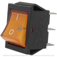 Переключатель Daier KCD2-202N, с подсветкой, ON-ON, 6pin, 15A 250V, жёлтый