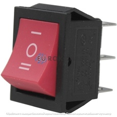 Переключатель Daier KCD2-203, ON-OFF-ON, 6pin, 15A 250V, красный