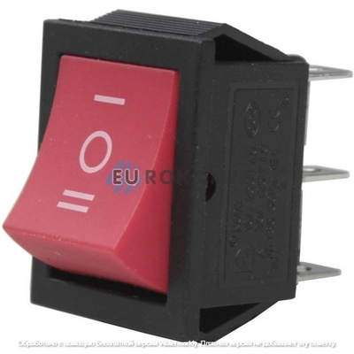 Переключатель Daier KCD2-203, ON-OFF-ON, 6pin, 15A 250V, красный