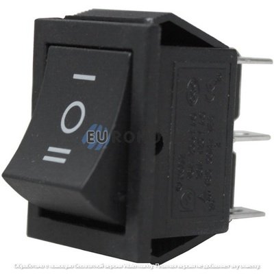 Переключатель Daier KCD2-203, ON-OFF-ON, 6pin, 15A 250V, чёрный