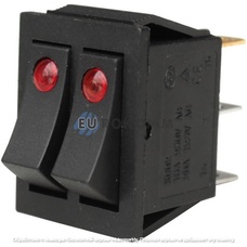 Переключатель Daier KCD2-2101EN, двойной, с подсветкой, ON-OFF, 6pin, 15A 250V