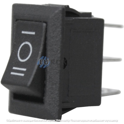 Переключатель малый Daier KCD5-103 BK, ON-OFF-ON, 3pin, 3A 250V, чёрный
