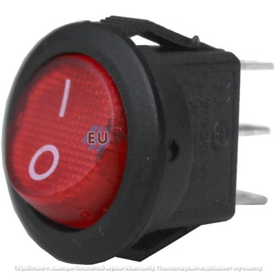 Переключатель Daier KCD5-2-102 RD, ON-ON, 3pin, 3A 250V, красный
