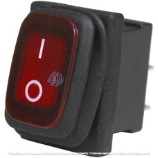 Переключатель Daier KCD1-2-101W RD, ON-OFF, 2pin, 6A 250VAC, красный