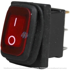 Переключатель Daier KCD1-2-101NW, с подсветкой, влагозащищённый, ON-OFF, 3pin, 6A 250V, красный