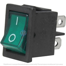 Переключатель Daier KCD1-4-201N, с подсветкой, ON-OFF, 4pin, 6A 250V, зелёный